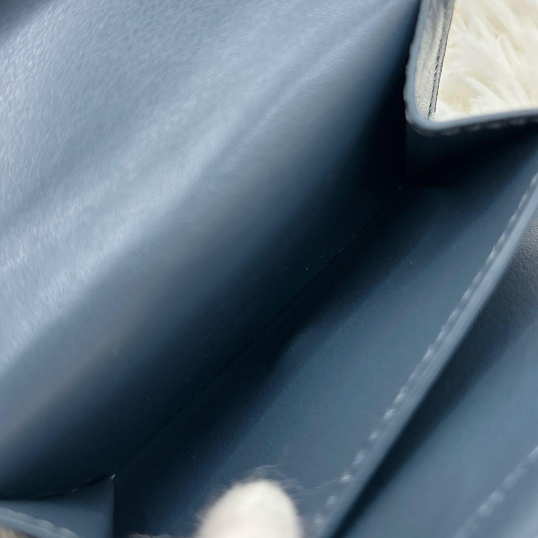 極美品✨️CELINE 二つ折り財布 ネイビー スモールストラップウォレット