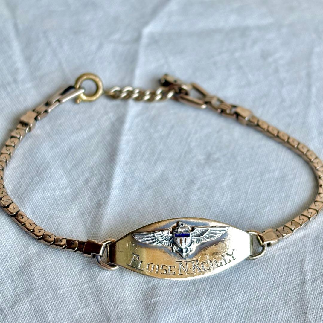 1940’s U.S.NAVY IDブレスレット 12金張りarmy rrl