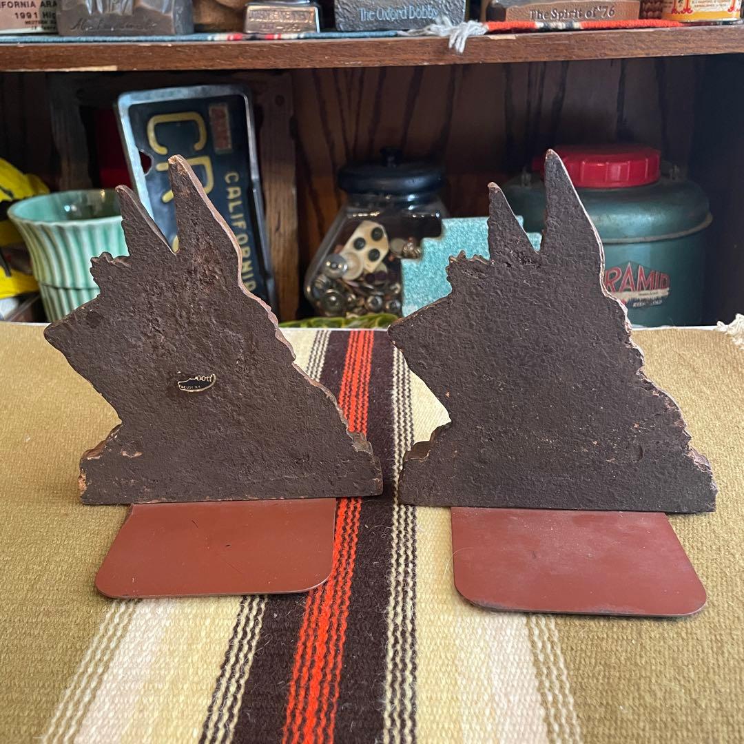 希少品！50's〜60's アメリカアンティーク犬のブックエンド置物USA