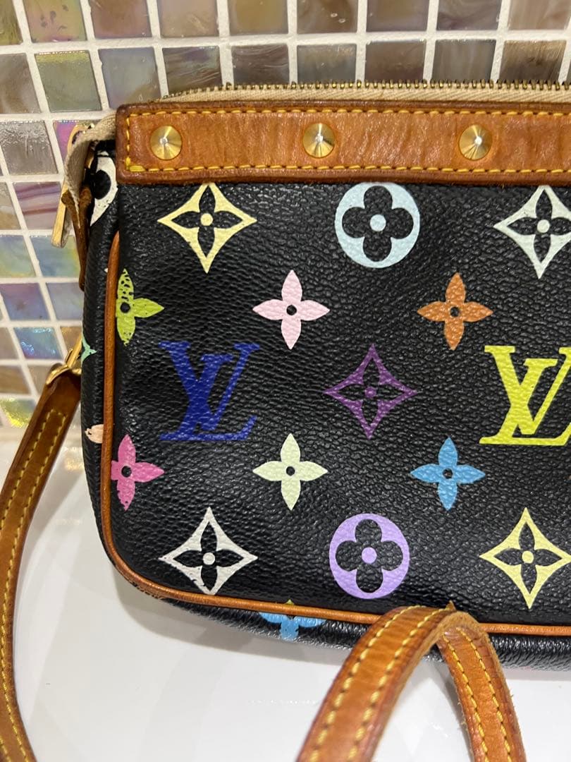 Louis Vuitton ルイヴィトン　黒マルチカラー ショルダーバッグ村上隆