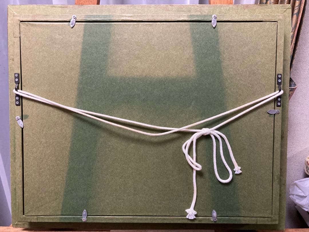 油彩 油絵 肉筆 ガロンヌ川畔【日下部寛】 額装 「美術年鑑」掲載作家 F4