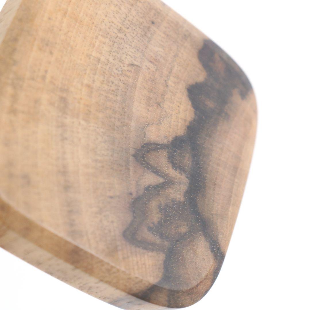 道場宗廣作 蛇籠 黒柿 四方香合 茶道具 共箱　rC796　N4