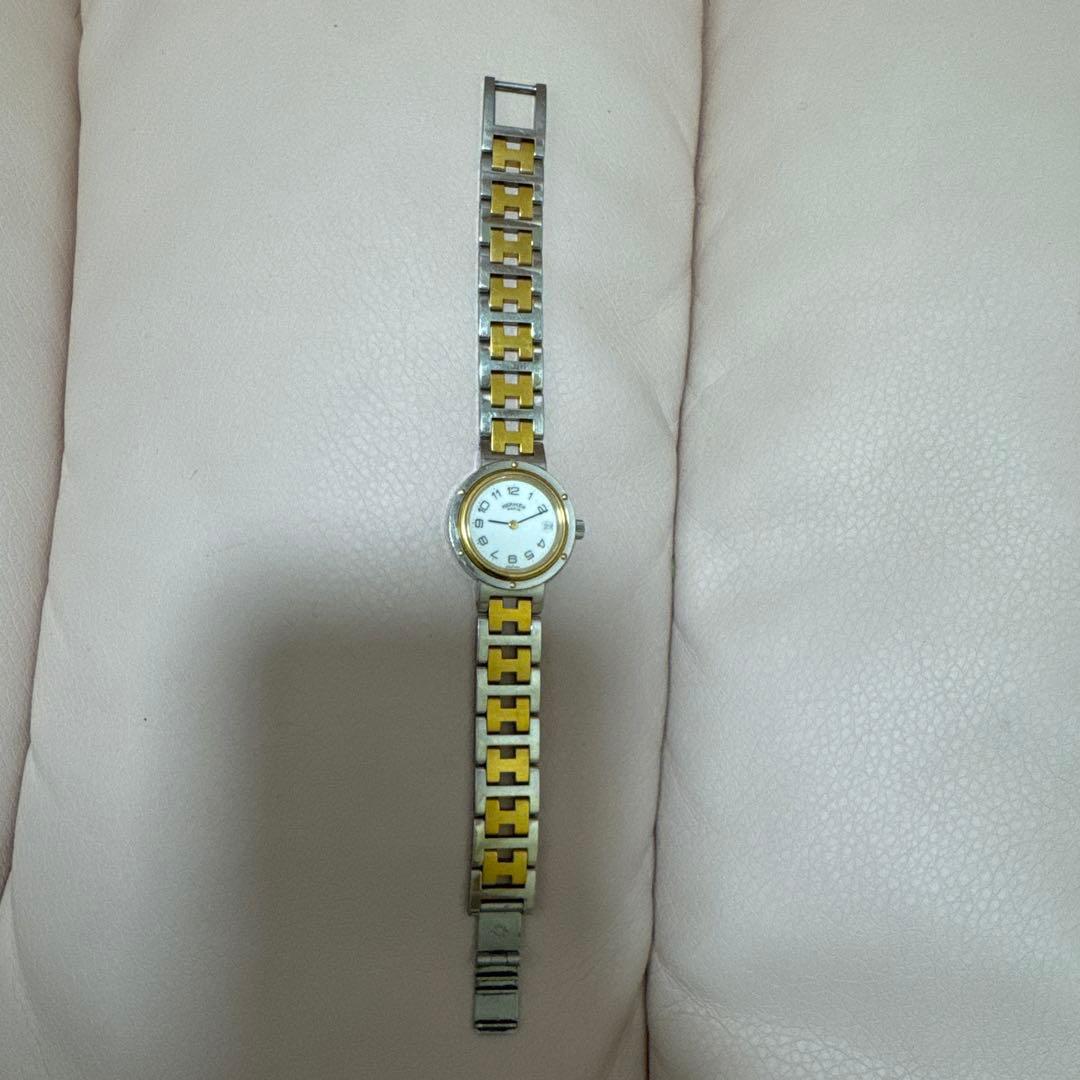 HERMES アナログ時計 ホワイト/ゴールド/シルバー - メルカリ