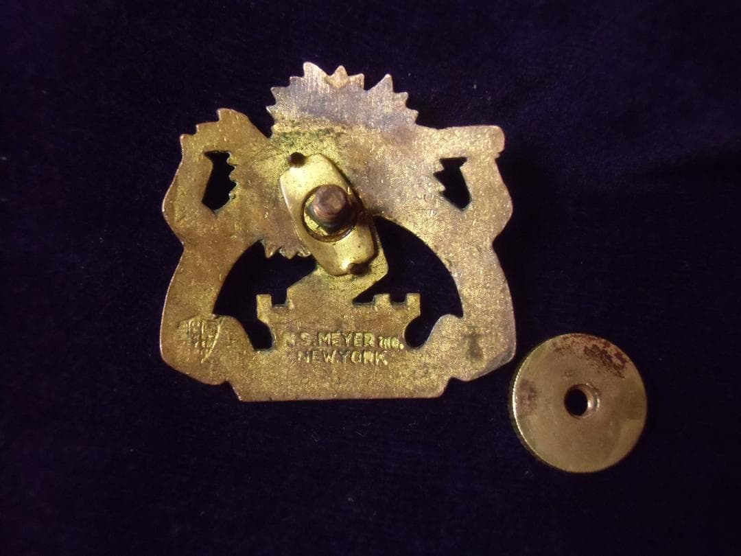 ★１９３０年代＊アメリカ軍＊陸軍＊第１沿岸砲兵連隊ＤＩ/クレストバッジ（実物）