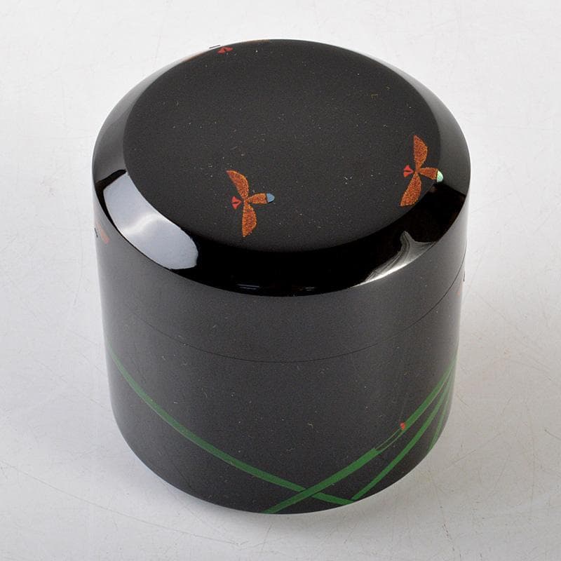 茶道具 中村宗悦作 即中斎好 早苗蛍 螺鈿装飾 雪吹茶器 共箱 V