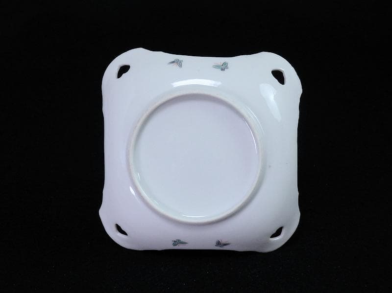 大聖寺伊万里 柿右衛門写 鳥に燕子花の図 四方皿 C669AS-BQh