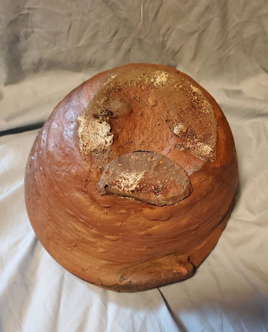 桃山時代 火襷 胡麻釉 古備前 変り形 四耳 葉茶壺 桂又三郎 鑑定