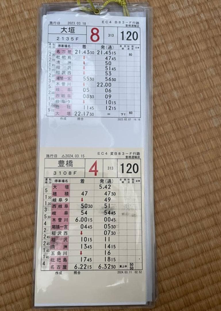 歴史的資料】JR東海スタフ 2024.3.15 実質最終の紙製スタフ 放出極小