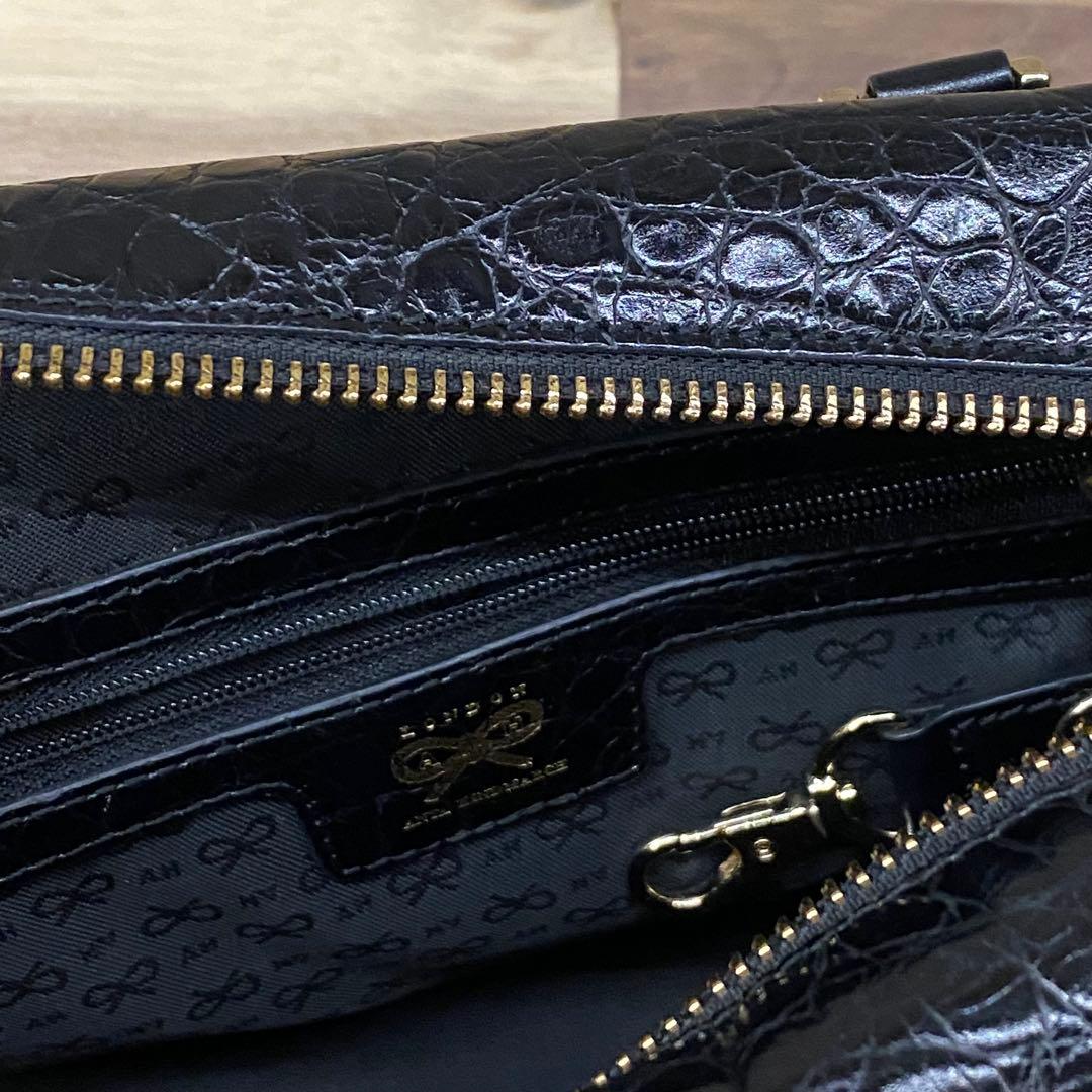 s*4様 Anya Hindmarch クロコ型押し 2WAY ハンドバッグ カ