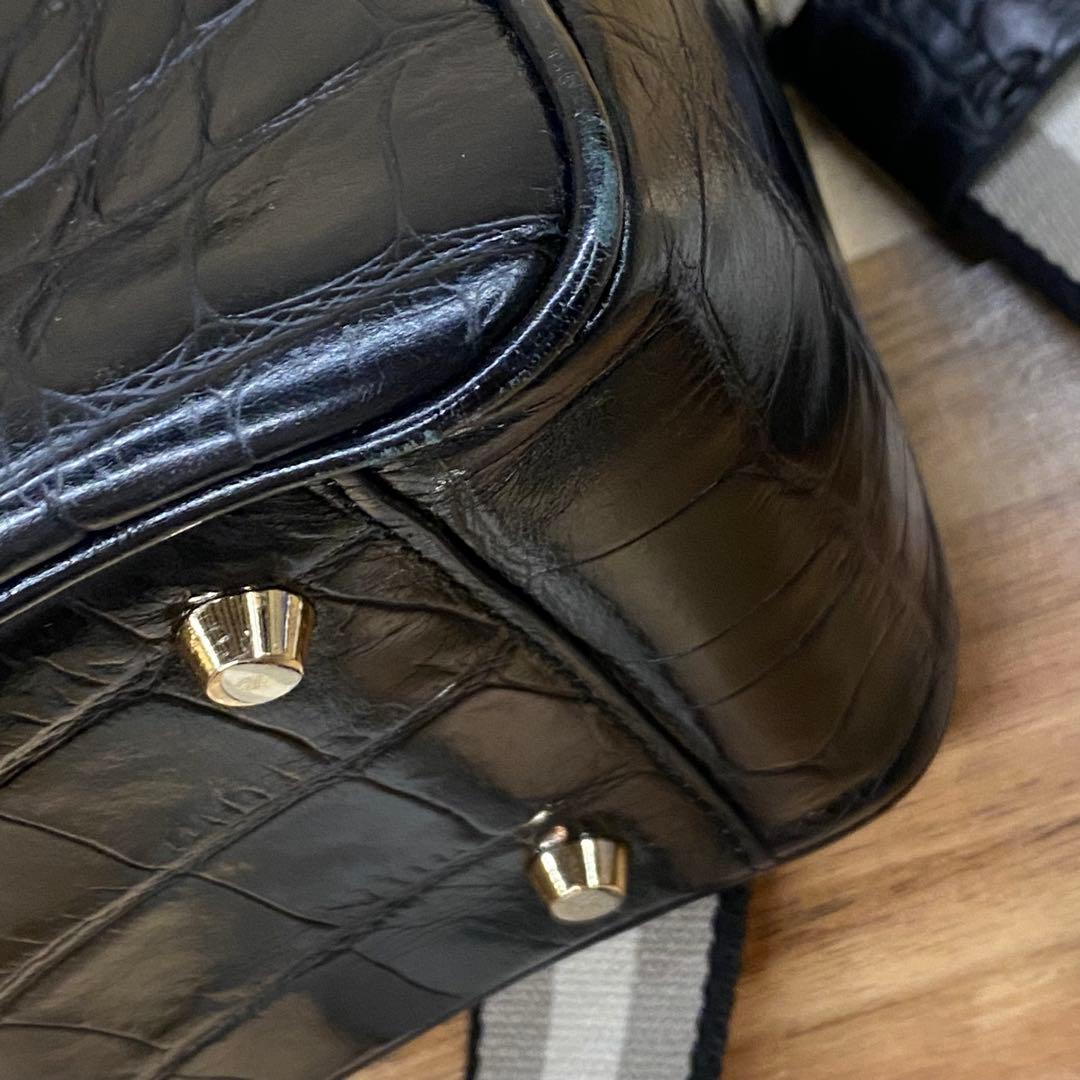 s*4様 Anya Hindmarch クロコ型押し 2WAY ハンドバッグ カ