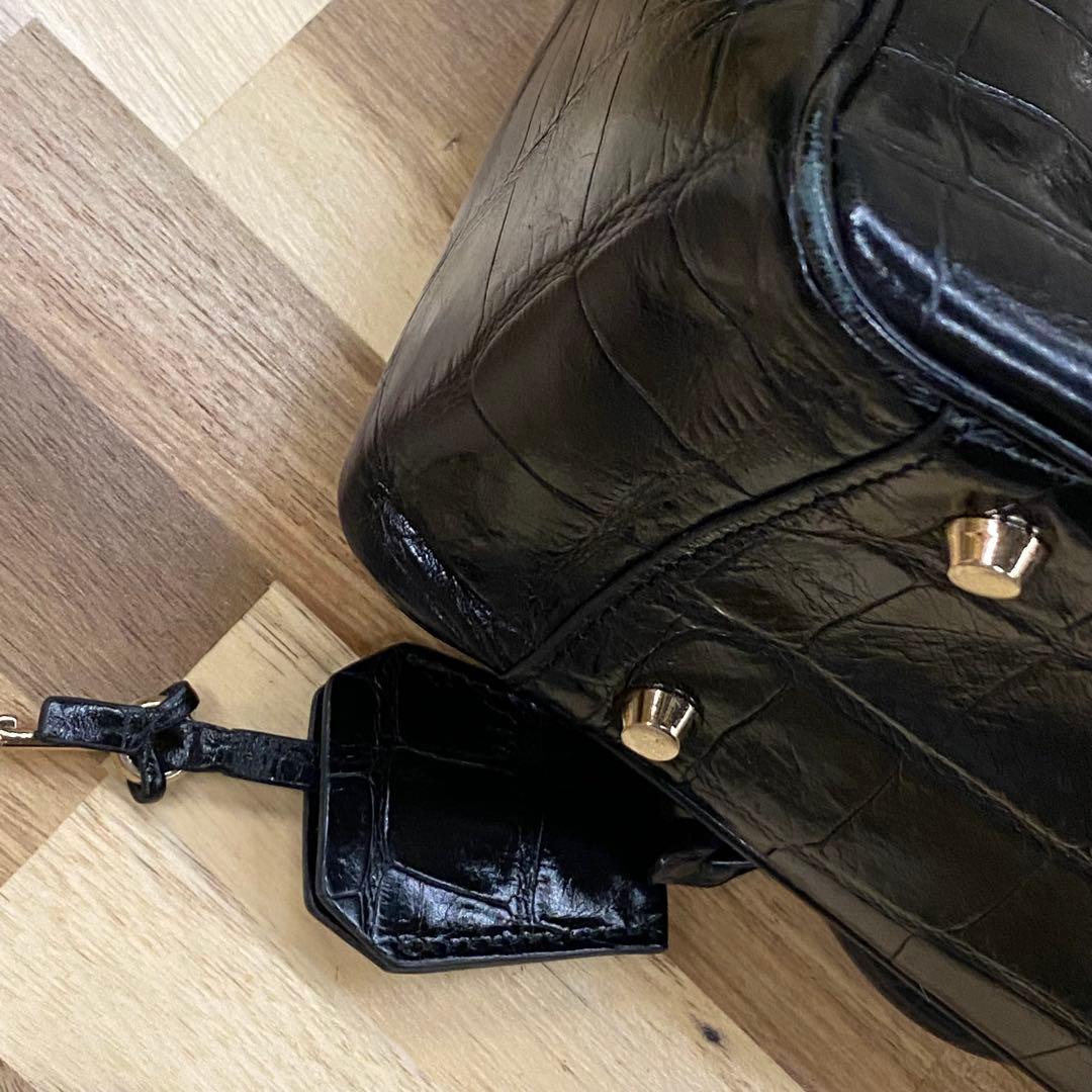 s*4様 Anya Hindmarch クロコ型押し 2WAY ハンドバッグ カ