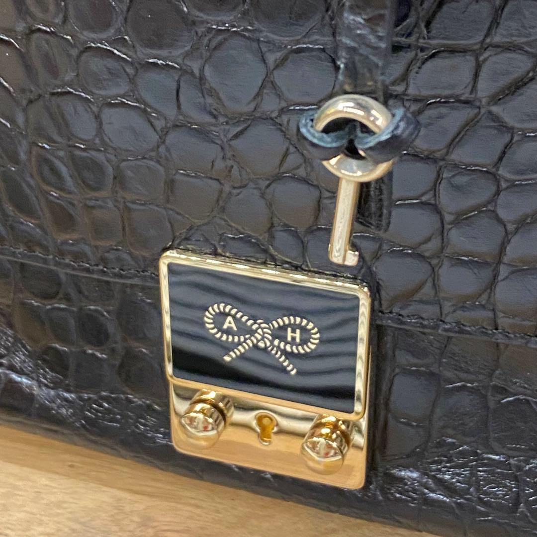 s*4様 Anya Hindmarch クロコ型押し 2WAY ハンドバッグ カ