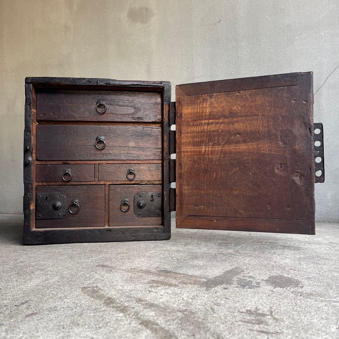 骨董 時代箪笥 船箪笥 銭箱 帳場箪笥 欅製 江戸期 古家具 古道具