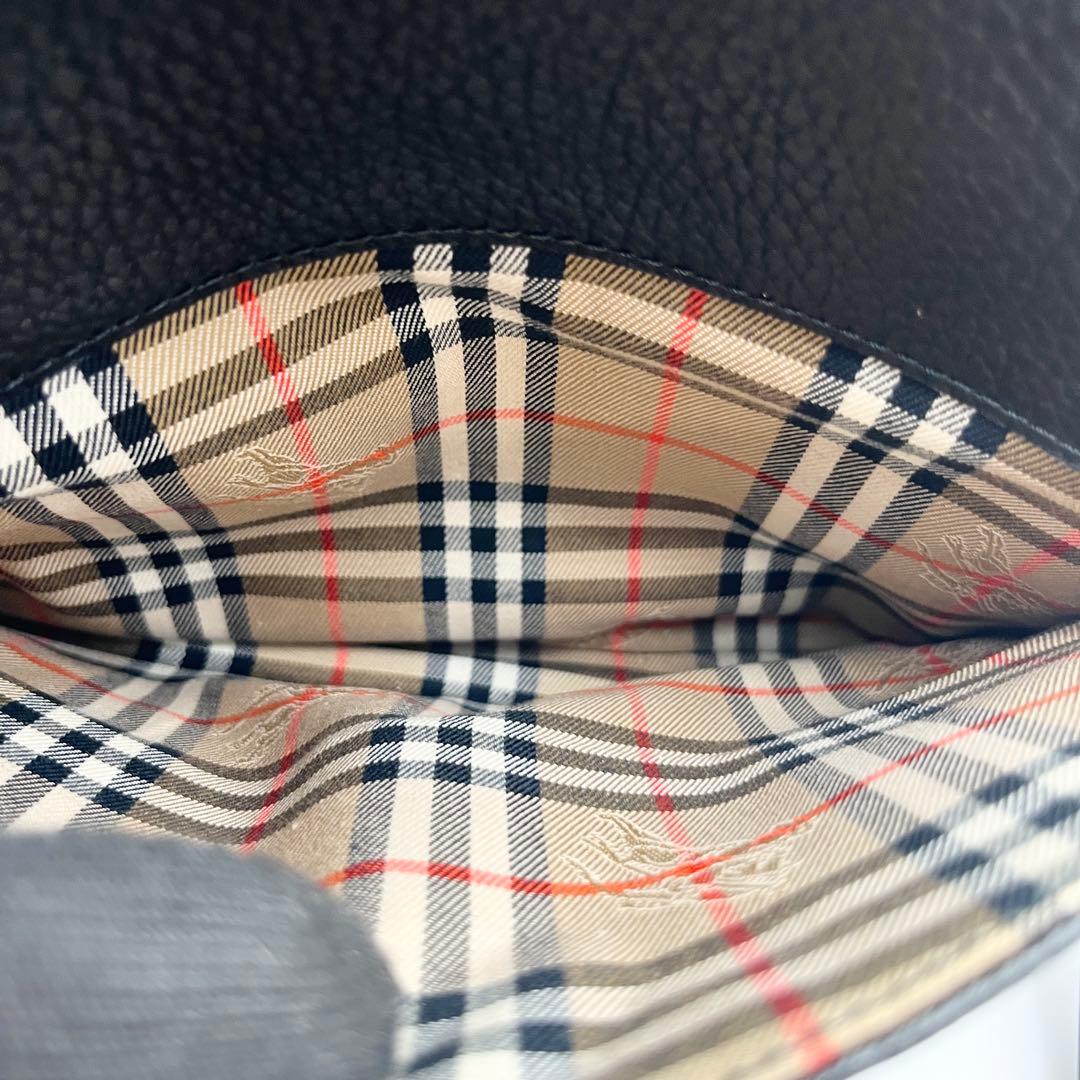 希少✨ バーバリー ショルダーバッグ カメラバッグ ノバチェック レザー 黒