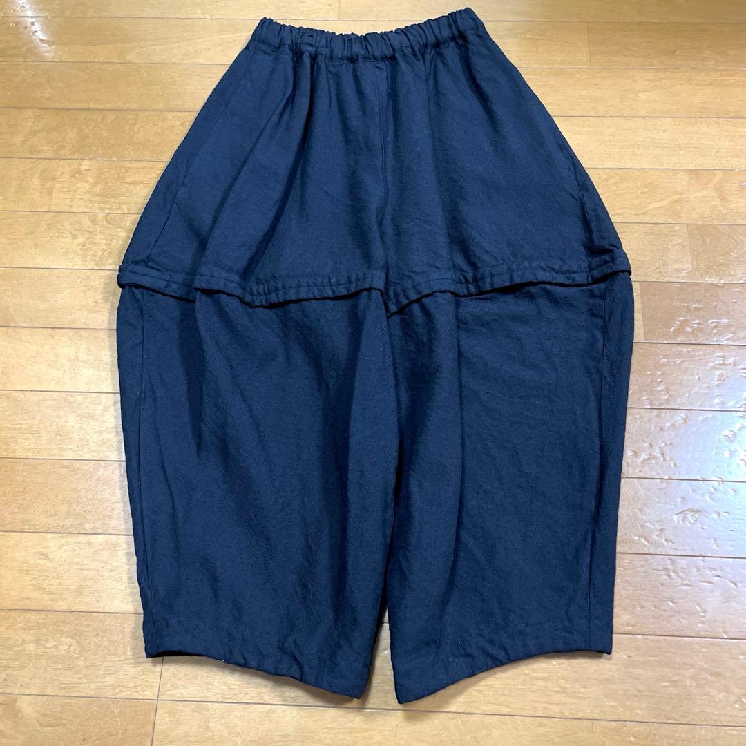 コムデギャルソン中央切り替え ブラック　バルーンパンツ コムデギャルソン中央切り替え ブラック バルーンパンツ コムコム