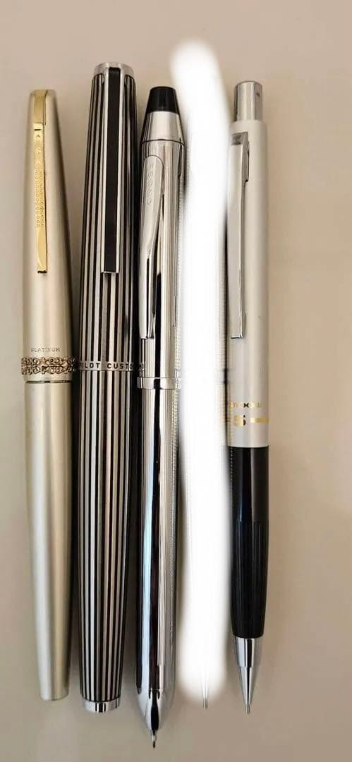 ケース•インク付/[万年筆]パイロットカスタム＆プラチナ&シャーペ2本/4