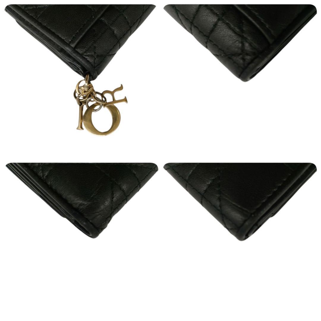 ディオール 三つ折り財布 ロータスウォレット カナージュ ブラック