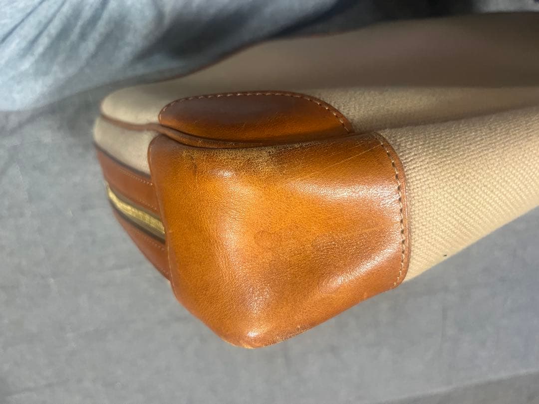 万双 ブリーフケース キャンバス×レザー 2室 廃盤 希少 ビジネスバッグ