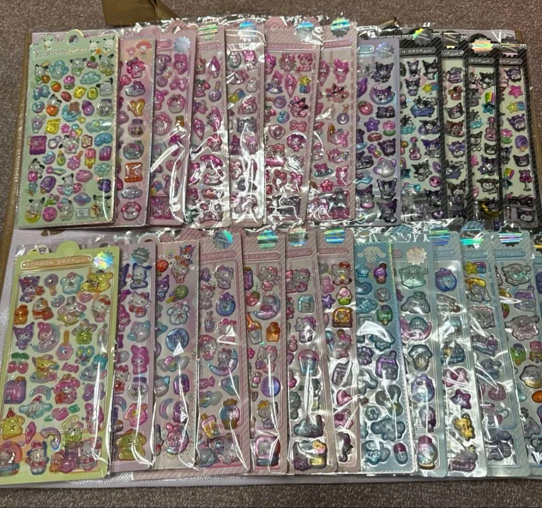 新品　大量　シール 100枚まとめ売り　立体シール　ドロップシール 限定1セット
