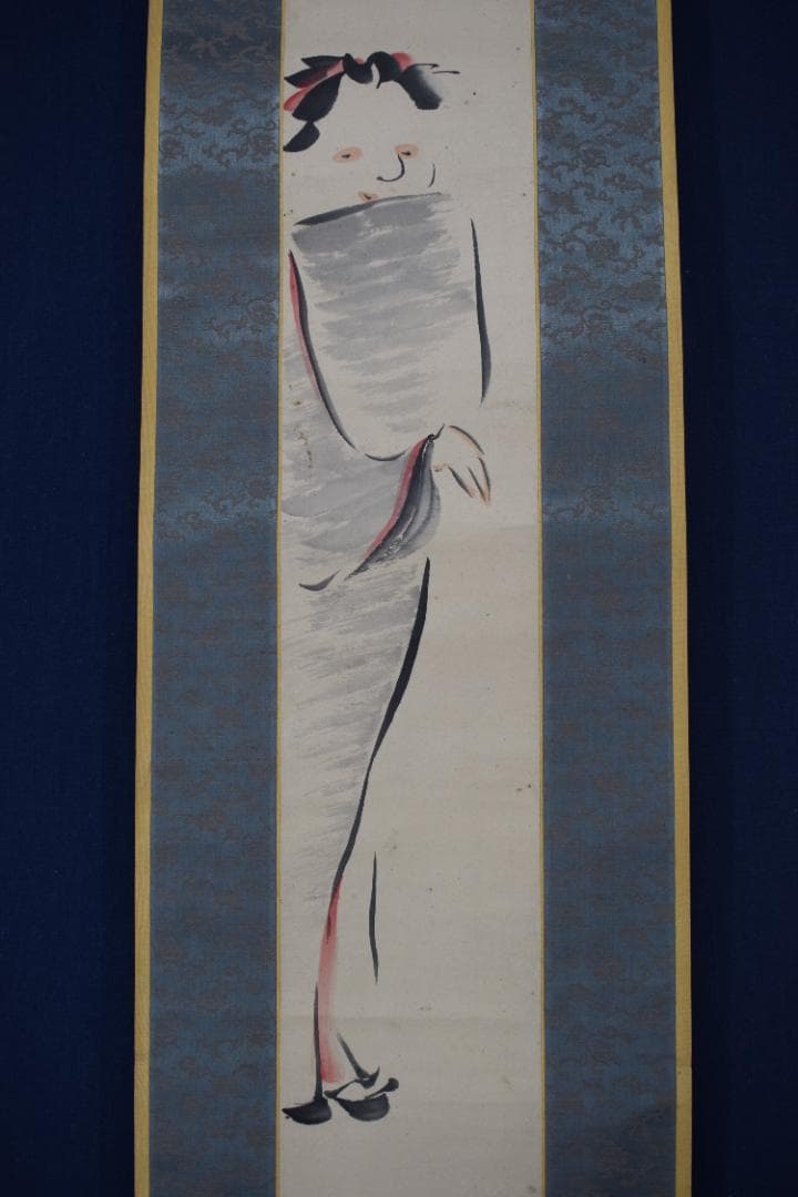 真作】田能村直入/人物画賛/掛軸☆宝船☆Z-57 JM