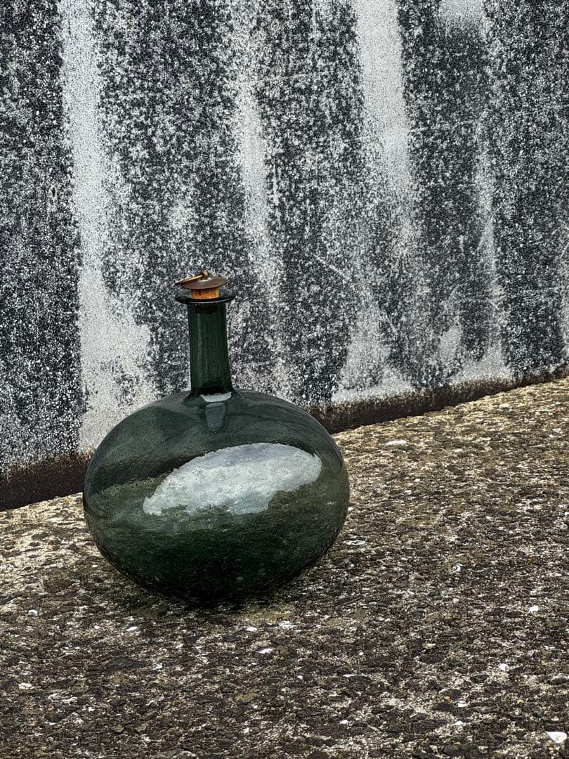 津田清和さん蓋丸酒瓶 真鍮コルク付き