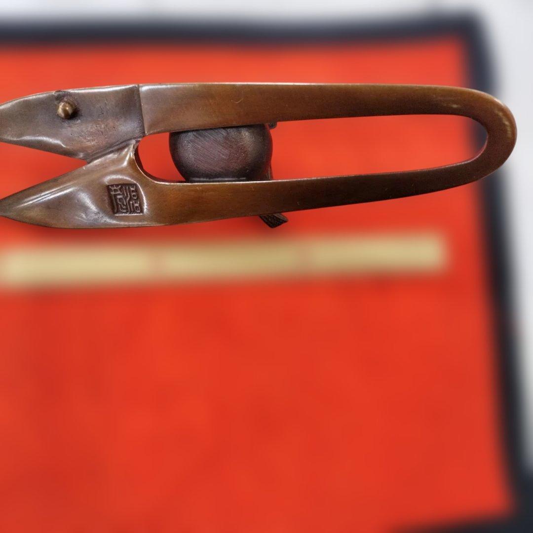 金属製 鳥の装飾 工芸品 文鎮