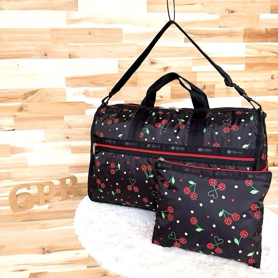 希少/完売品【レスポートサック】花柄 さくらんぼ ハート ボストン