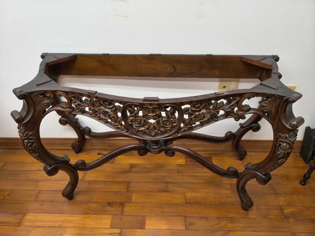 引き取り限定】コンソール イギリス高級家具 大理石天板 猫足 レノン家具