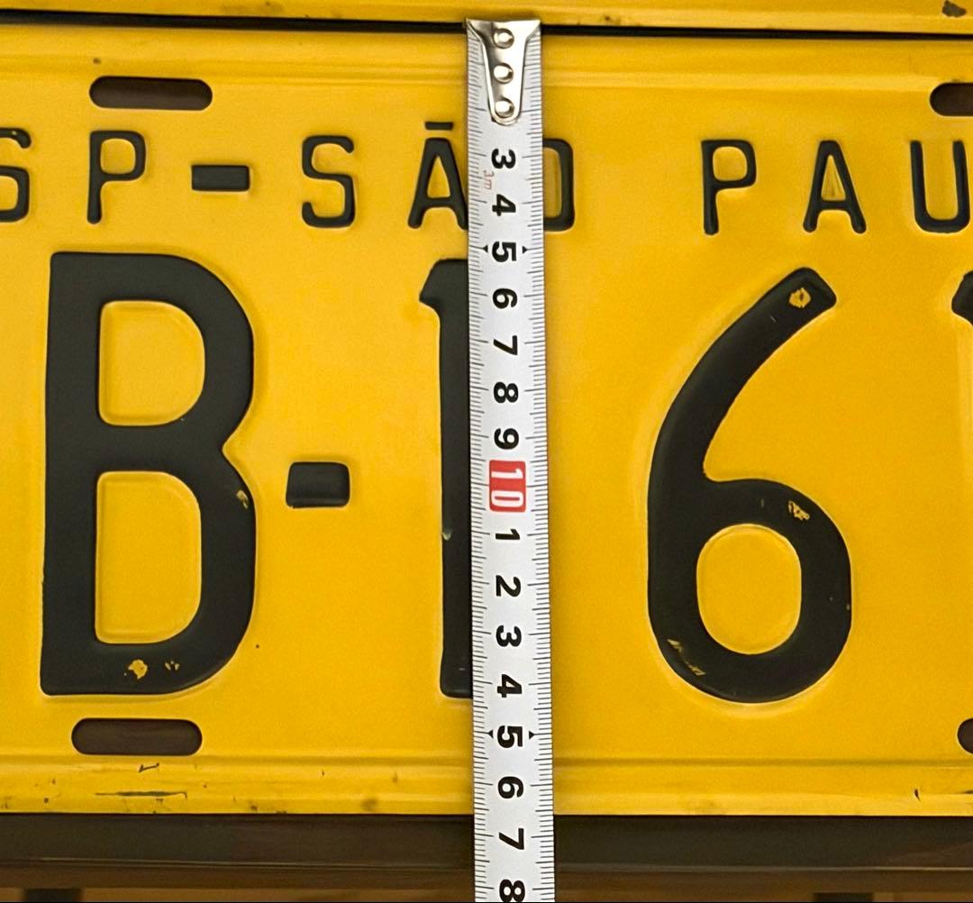 実物】ブラジル サンパウロ州 ナンバープレート 2枚セットヴィンテージ