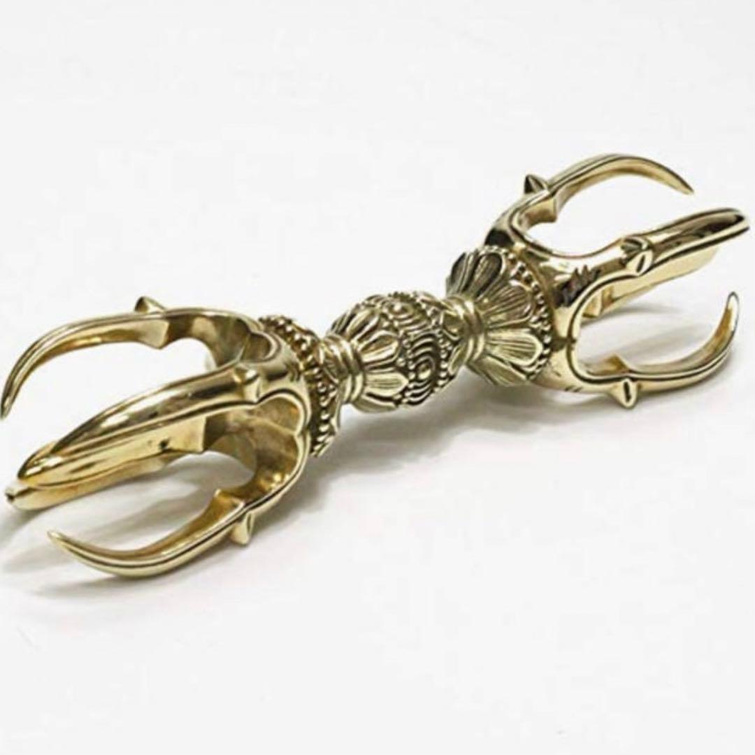 希少 金剛杵 五鈷杵 法具 チベット密教 ビンテージ バジュラ 仏教美術