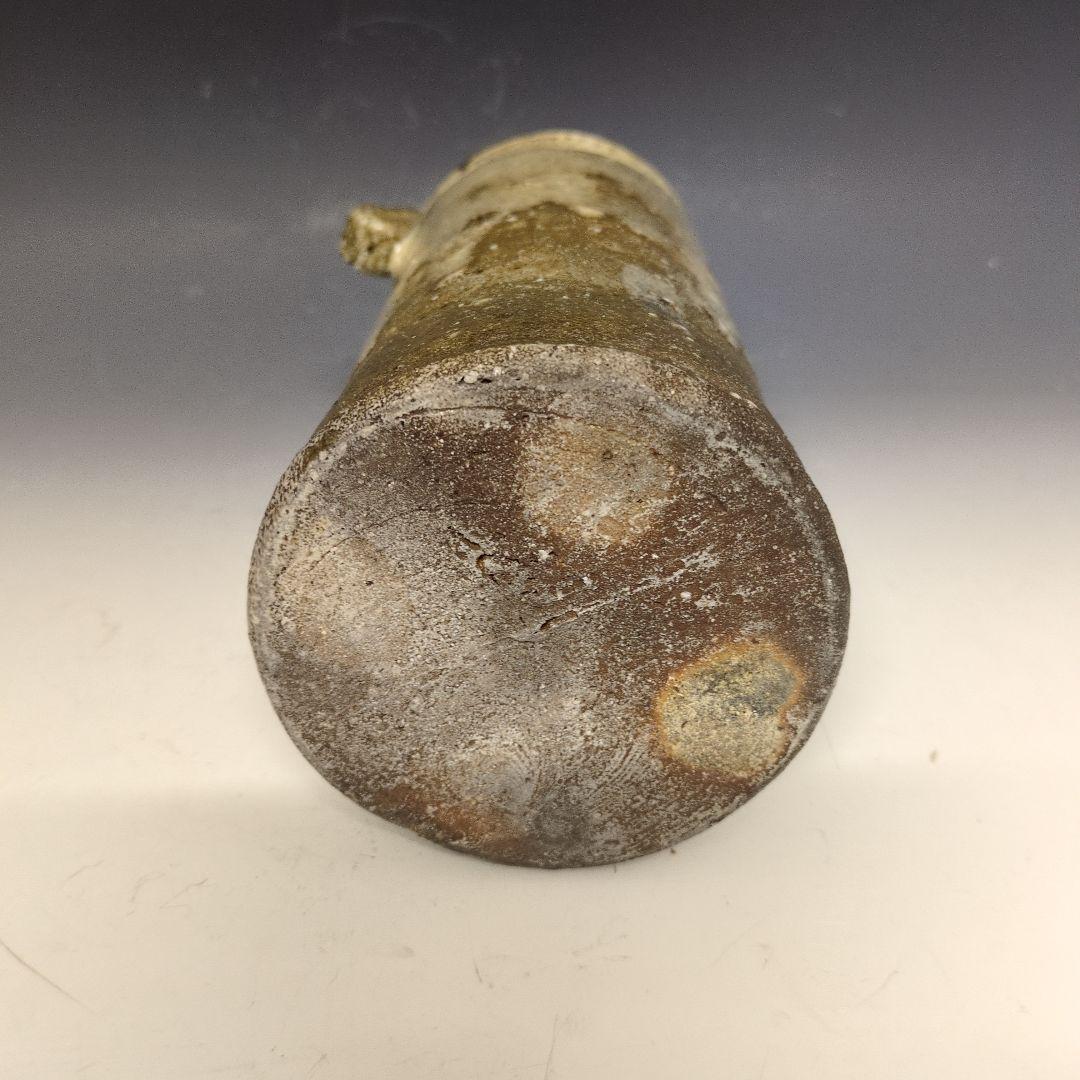 鏡山窯　井上東也作　斑唐津耳付花入