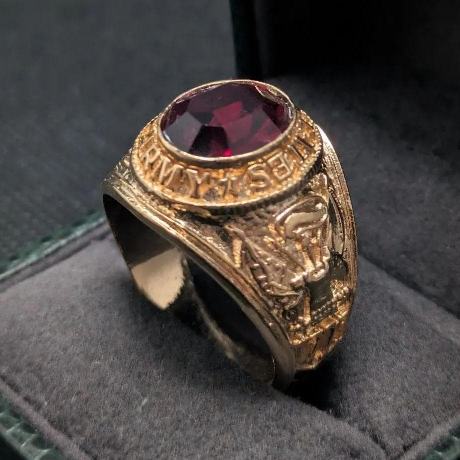 アーミーリング クラシック 米陸軍 US Army 金メッキ 米国 白頭鷲 紋章