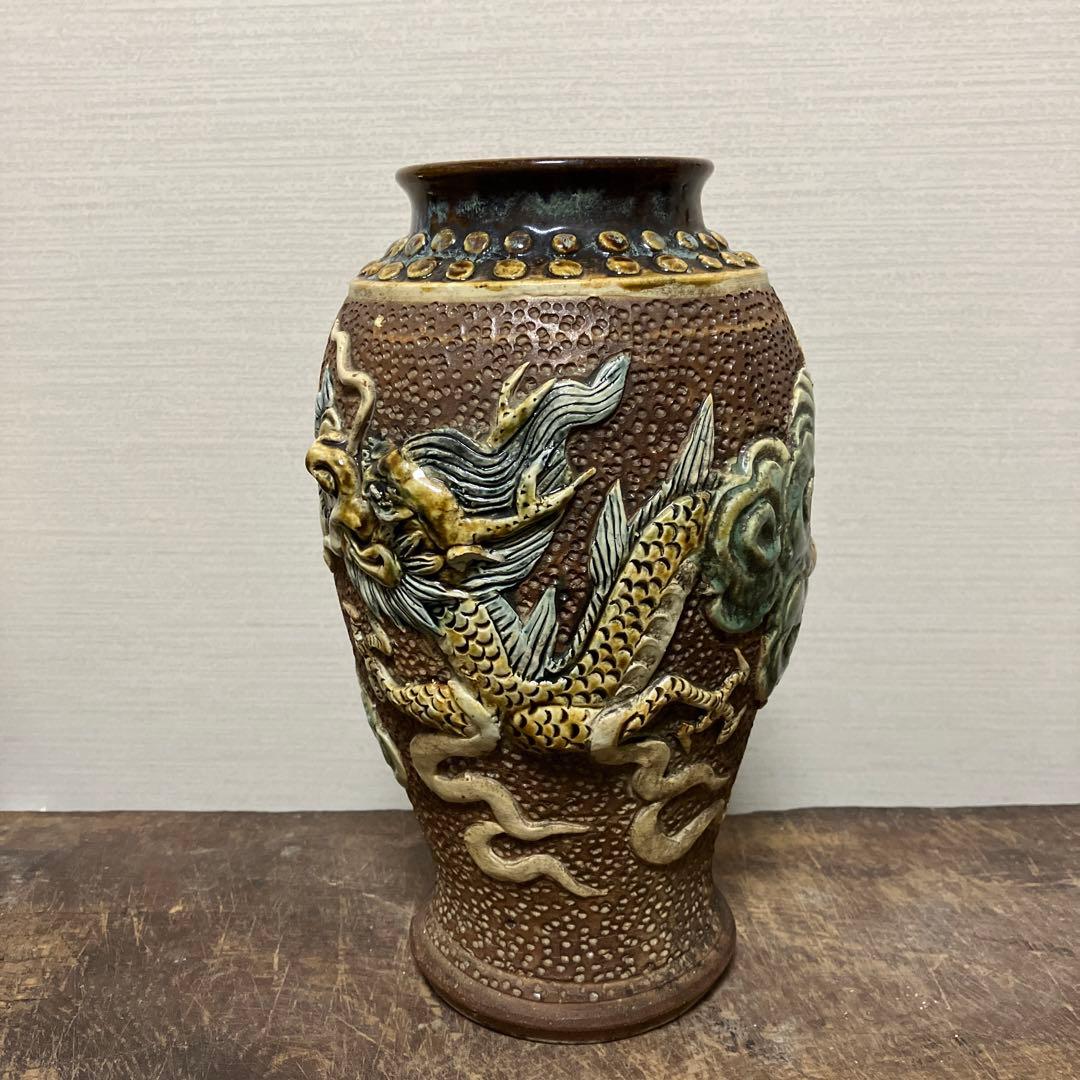 琉球古典焼 壺 欠けキズあり 検:古美術.骨董.古道具.骨董品.アンティーク.