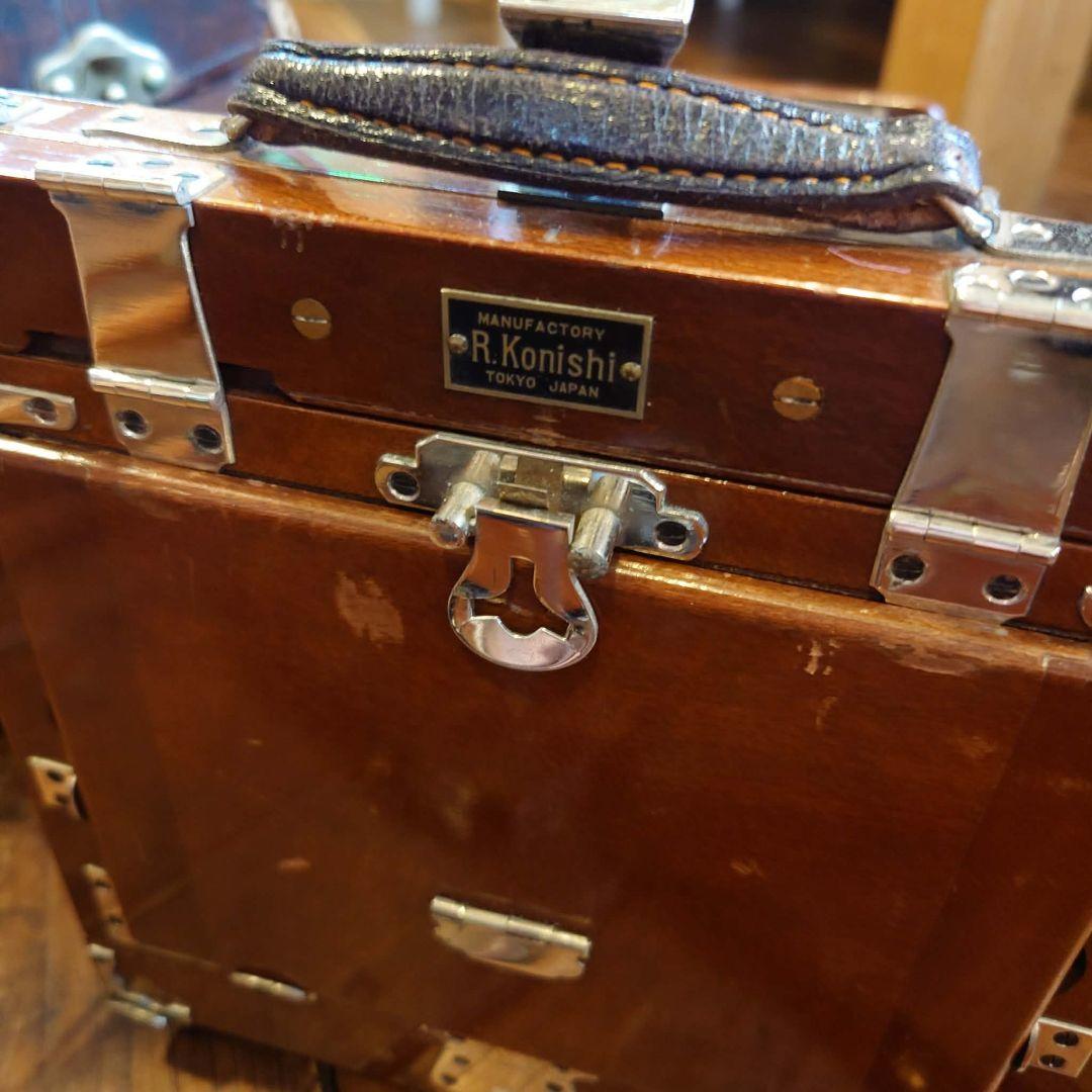 R.Konishi 木製 大判カメラ 蛇腹カメラ シャッター レンズ 三脚 - メルカリ