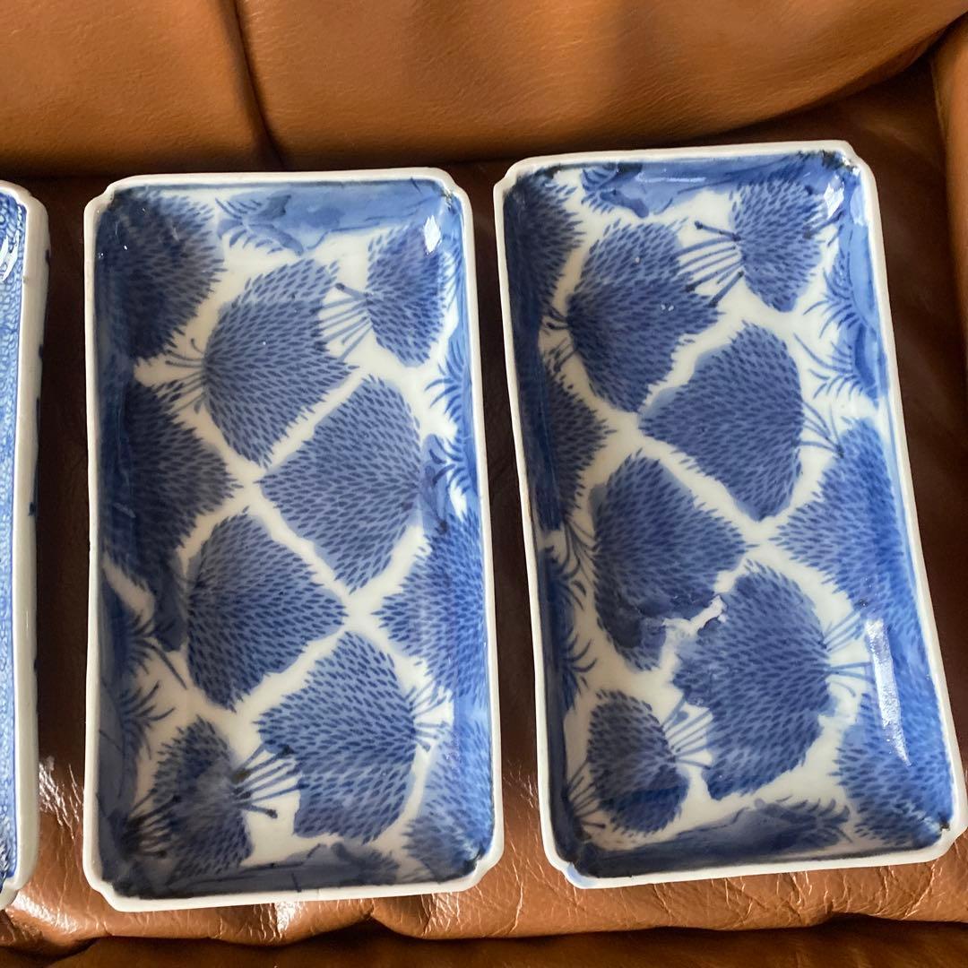 古伊万里 長皿 骨董 角皿 アンティーク 染付