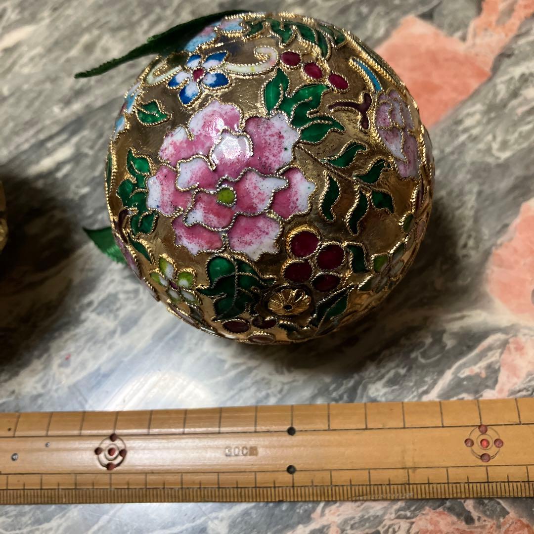 七宝焼クリスマスオーナメント3個Ａ