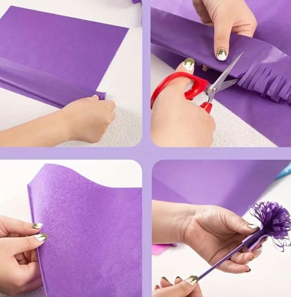 No.⑬ ラッピングペーパー 無地5色×各10枚 計50枚 むらさき系