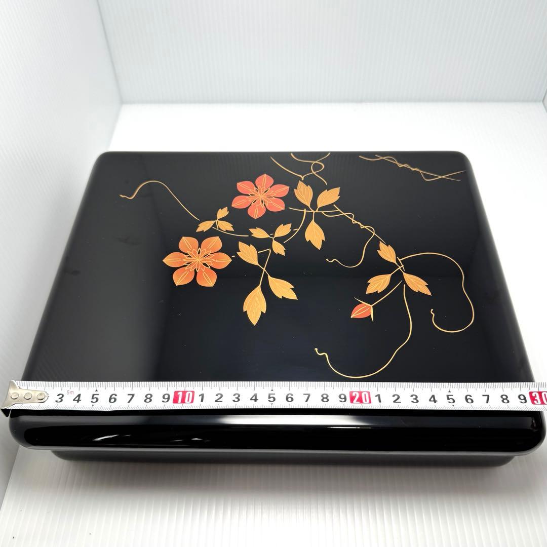 新品未使用 越前塗 漆器 漆 文庫 文箱 霧箱 説明書 箱 伝統工芸 黒 小物入