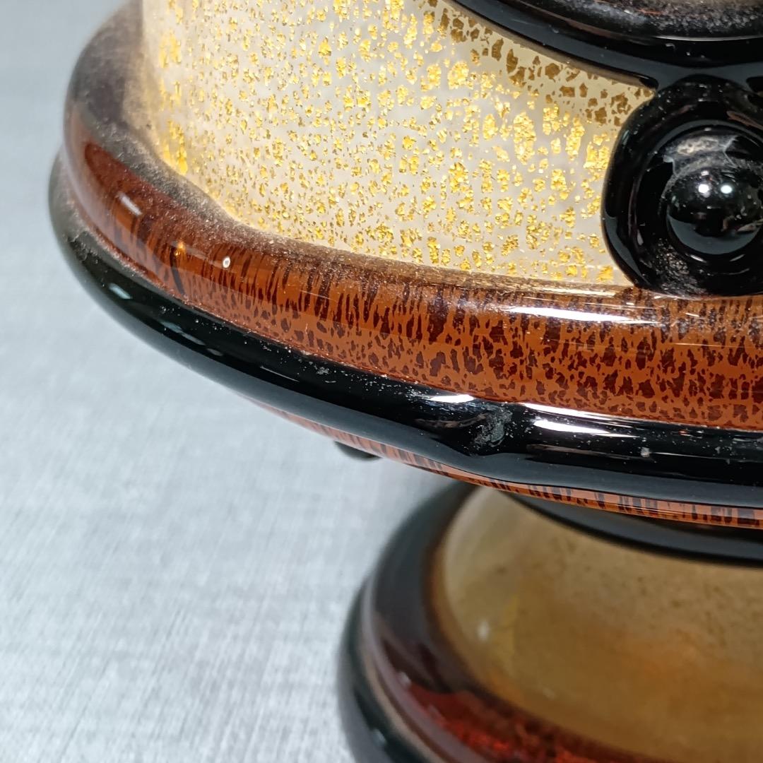 □岩田久利 作 『硝子紋章花壷』 共箱27cm花瓶技工名品 日展評議員