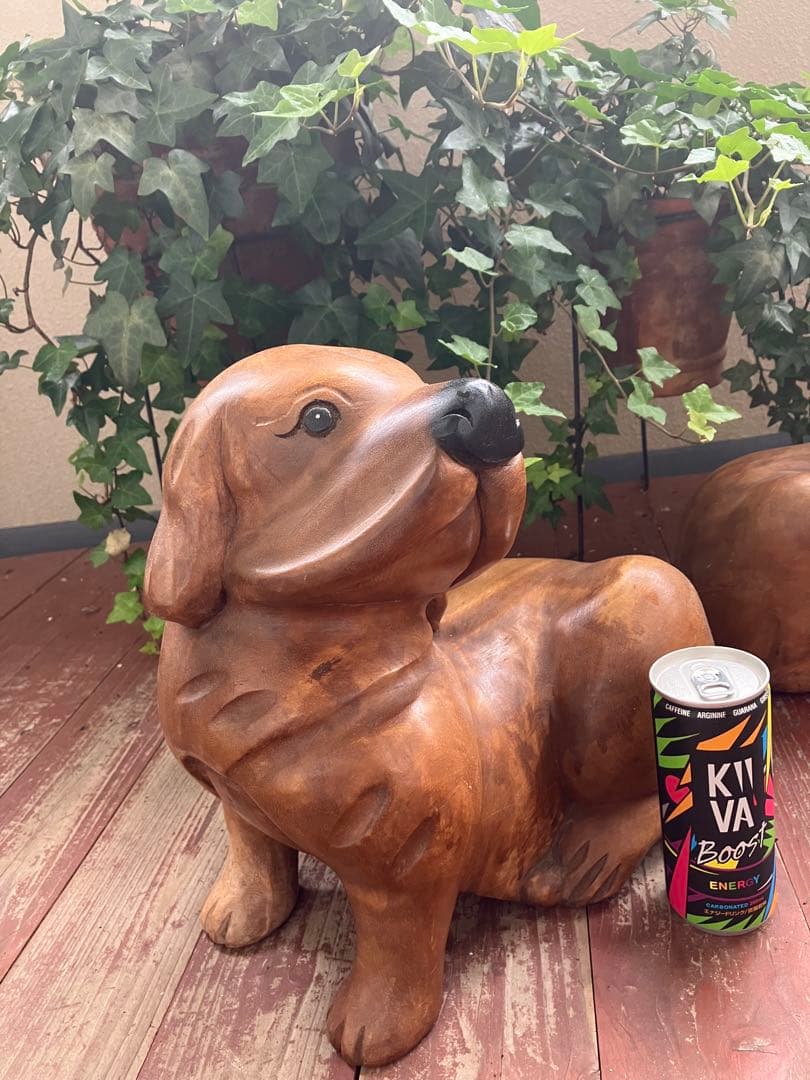 犬の置物 木彫り アンティーク