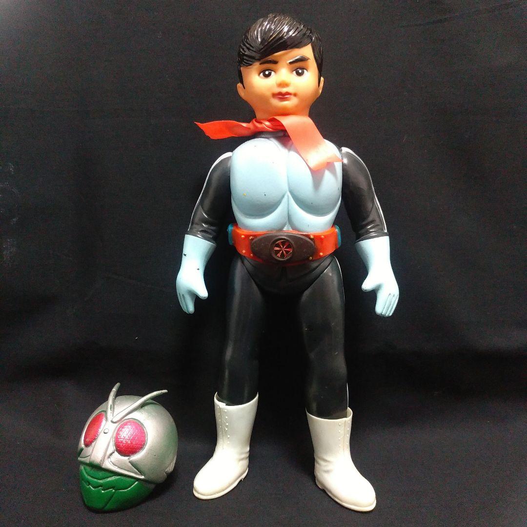 旧バンダイ製ソフビ 仮面ライダー1号 スタンダードサイズ 面取れ 昭和