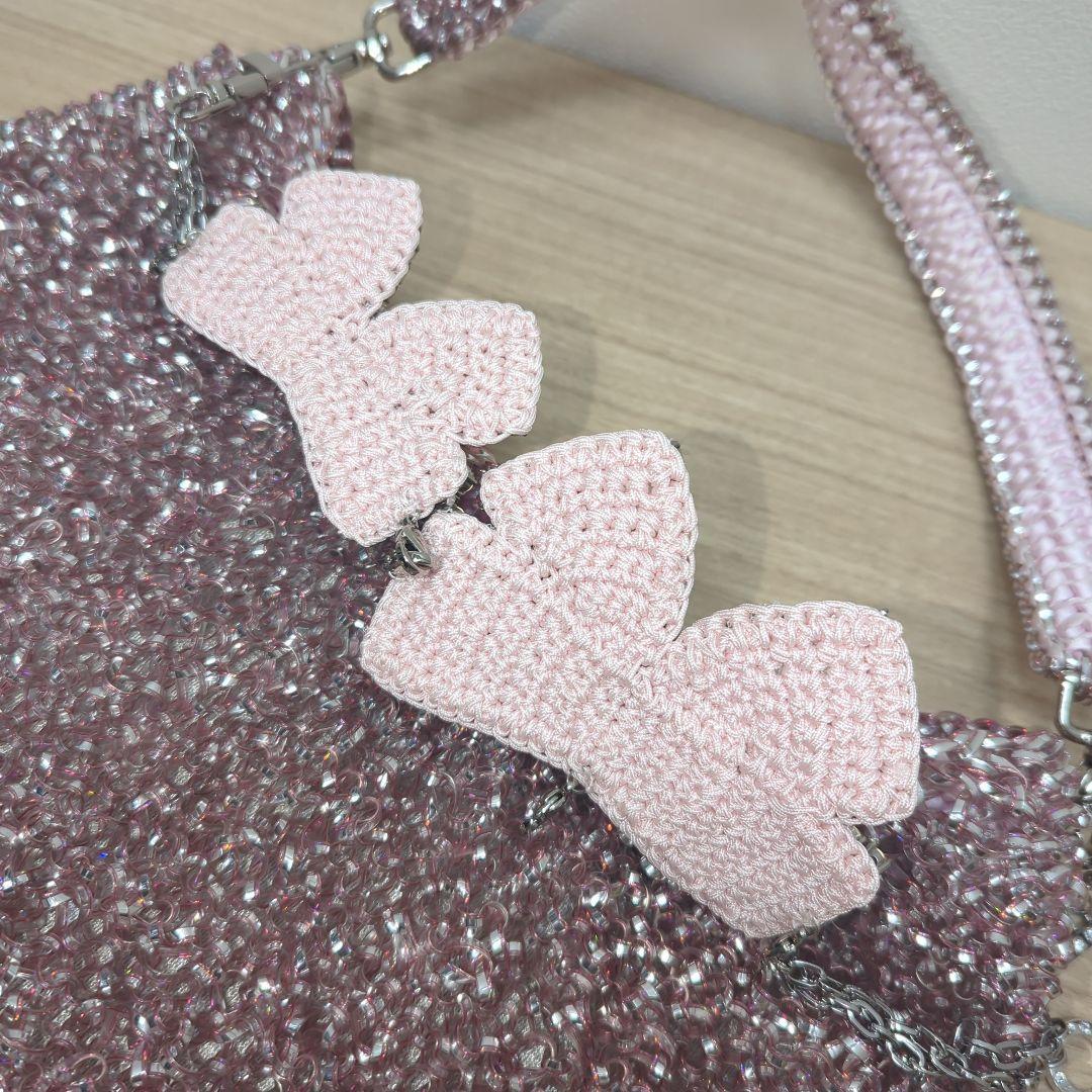 アンテプリマ　ワンショルダー　ワイヤーバッグ　ピンク　チャーム付き　2WAY