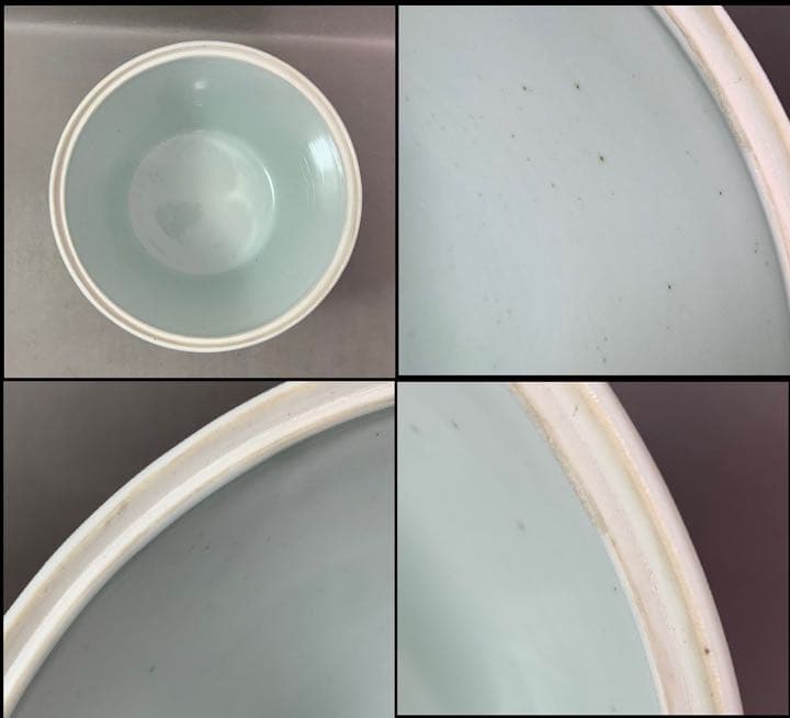 茶道具 膳所焼 陽炎園 雲堂写染付水指 淡々斎箱書