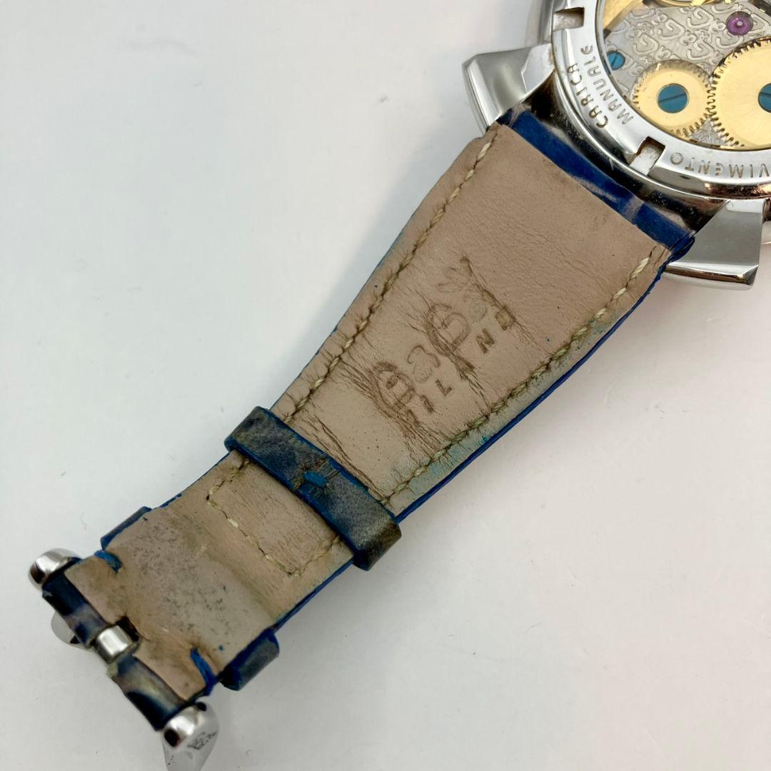 【稼働品】GAGAMILANO ガガミラノ 腕時計 手巻き式 マヌアーレ48 黒