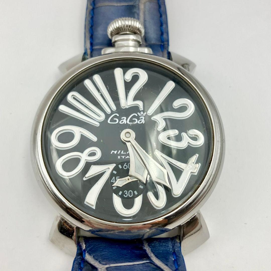 【稼働品】GAGAMILANO ガガミラノ 腕時計 手巻き式 マヌアーレ48 黒