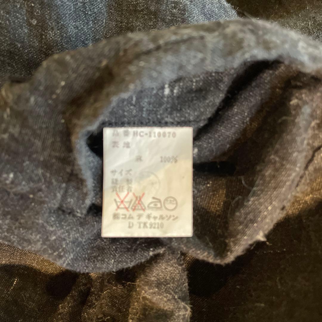 コムデギャルソンオム　麻100%のフライフロントコート