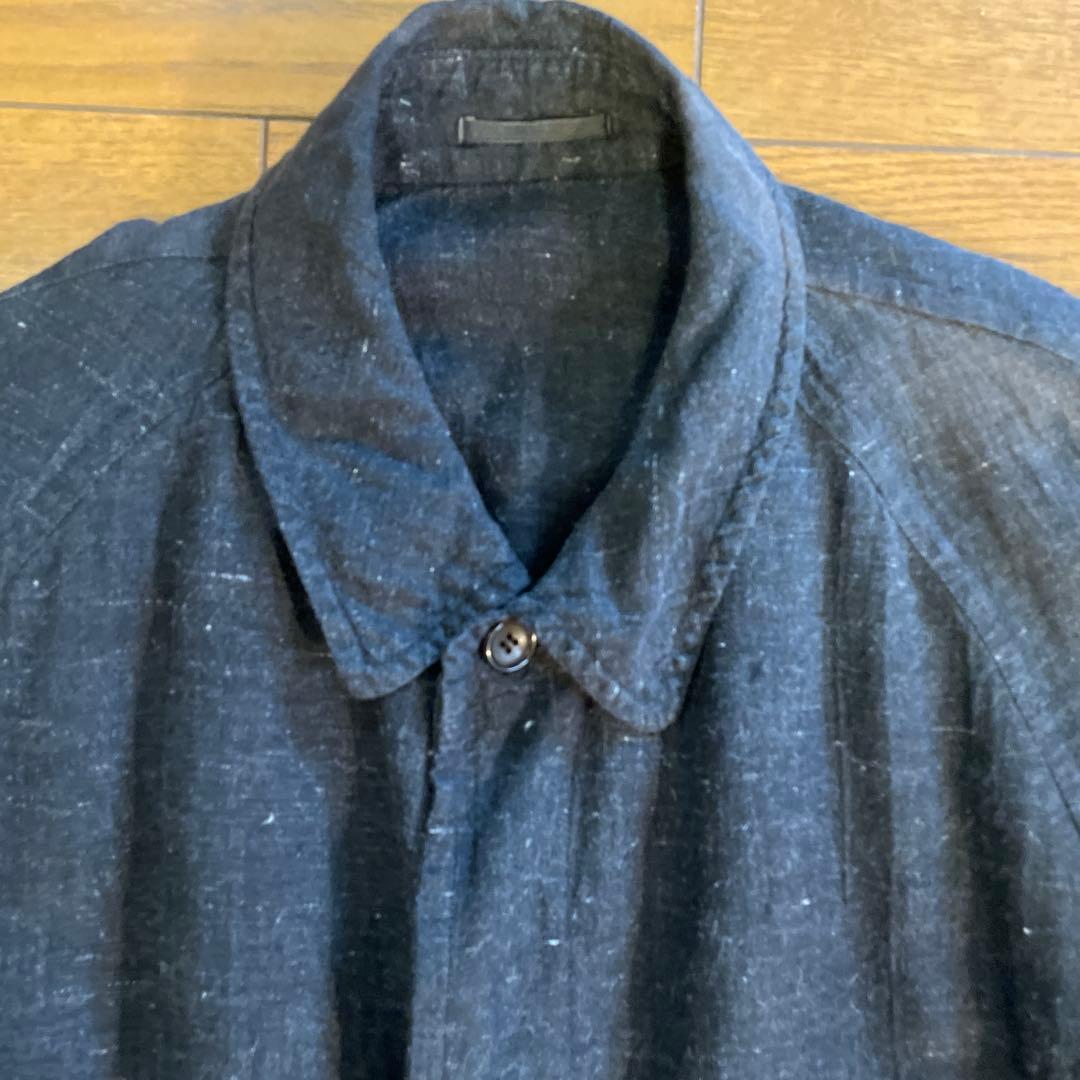 コムデギャルソンオム　麻100%のフライフロントコート