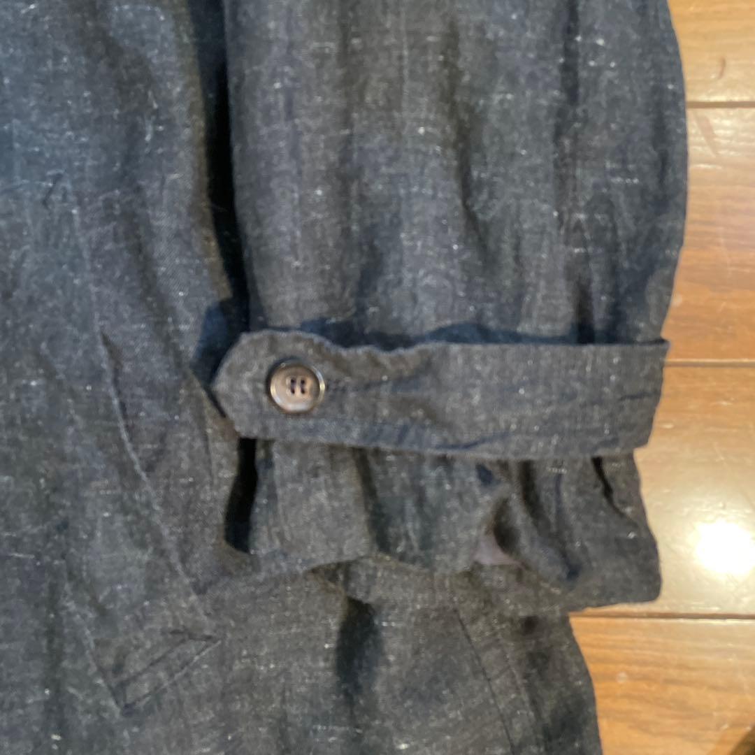 コムデギャルソンオム　麻100%のフライフロントコート