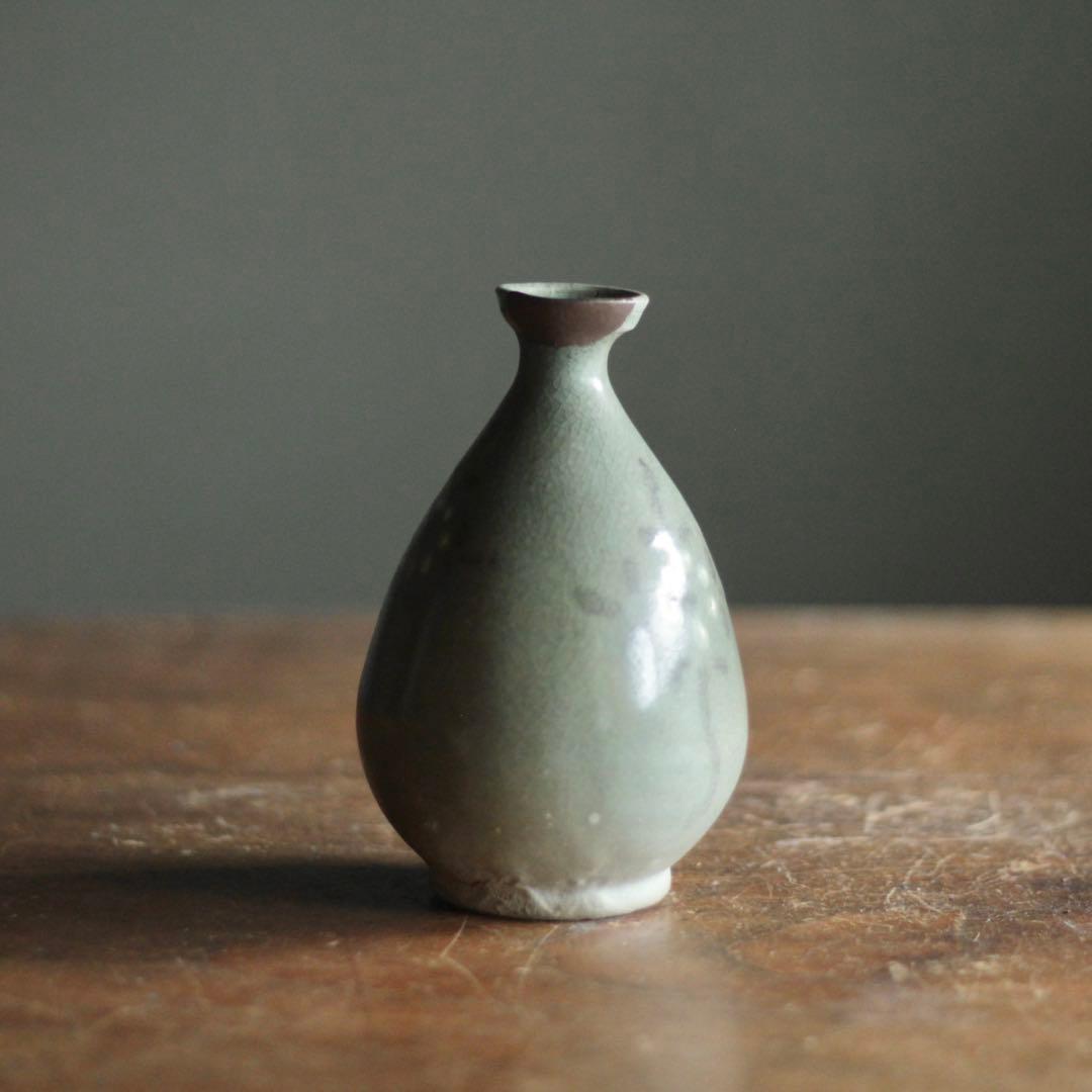 高麗青磁 白黒象嵌 徳利 酒器 古美術 古道具 アンティーク 朝鮮美術