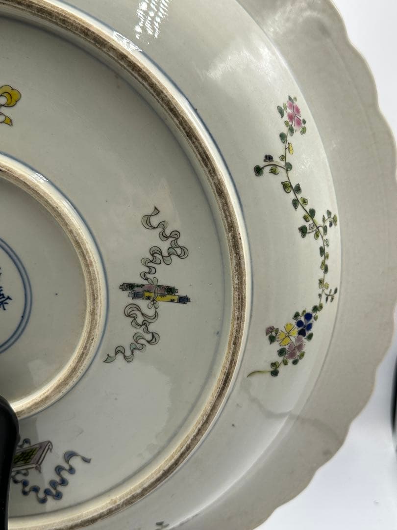 粉彩大皿 康熙辛亥中和堂製 大皿 時代物 骨董品 中國古美術 清時代 置物